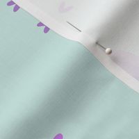 Unicorn Dance (purple and mint) Unicorns Rainbows Flowers, Girls Bedding Blanket Decor, large scale B ROTATED