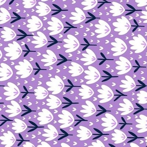 Purple Flower Patch - Unicorn Dance coordinate, half scale ROTATED