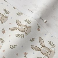 ( small ) Rabbit, nursery, baby girl, floral
