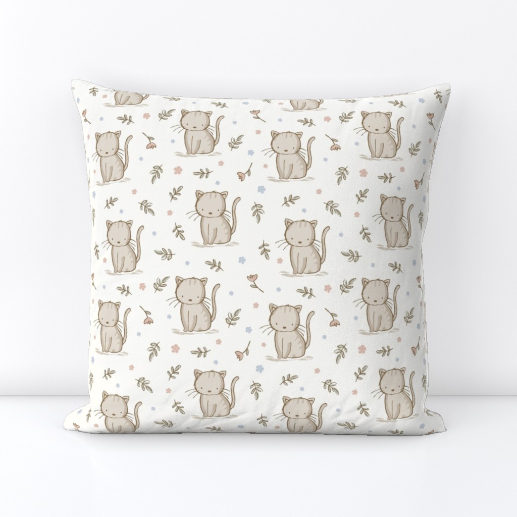 ( neutral ) cat, vintage cats, baby girl,  nursery