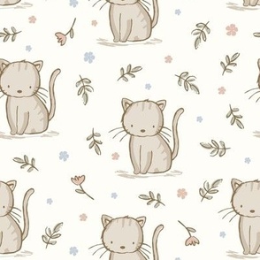 ( neutral ) cat, vintage cats, baby girl,  nursery