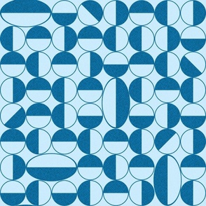 Mod abstract half circles coastal blue