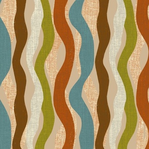 Textured Organic Stripe Waves Tan