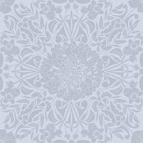 traditional floral in periwinkle