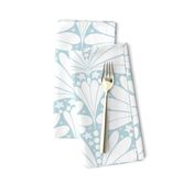 Abstract Seashell and Starfish Scallop Print_Aqua Blue (Large)