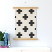 Swiss Cross Tiles -Raven Black and Clay Large