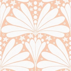Abstract Seashell and Starfish Scallop Print_Peach (Large)