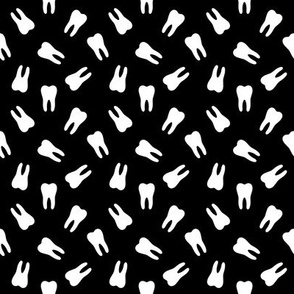 White Teeth on Black - Dental Fabric