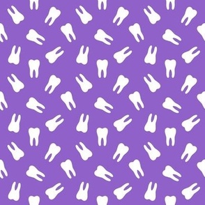 Tossed Teeth on Purple - Dental Print