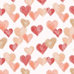 Sweet Love Mutlicolred Watercolor Hearts