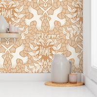 welcome home with loving birds wallpaper - large scale