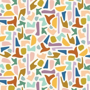 Bright Beginnings - Big Bold Colorful Shape Toss Wall Paper Welcoming Walls