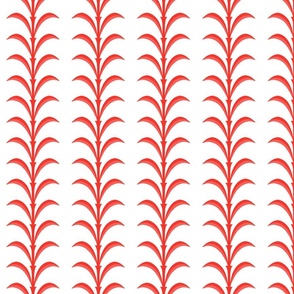 STALK WITH LEAVES STRIPE 4" red 