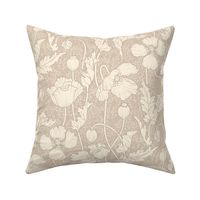 Poppy Field Floral Taupe Cream