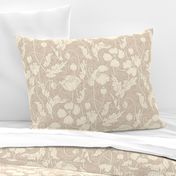 Poppy Field Floral Taupe Cream