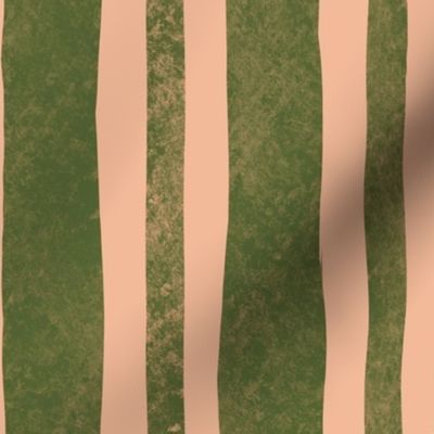 BIG Hand printed green lines one peach fuzz background