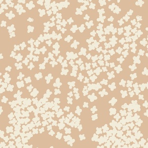 Small flowers scattered | tangled flowers in pristine Pantone white | Large Version | Modern beige floral print 