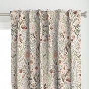 Pegasus - Boho flowers Large - Bohemian floral wallpaper in pink and sage