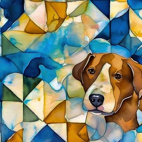 watercolor dogs portrait