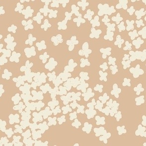 Small flowers scattered | tangled flowers in pristine Pantone white | Medium Version | Modern beige tiny floral print 