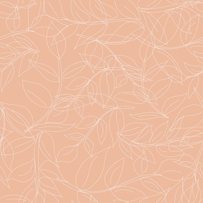 simple peach and cream leaf outline