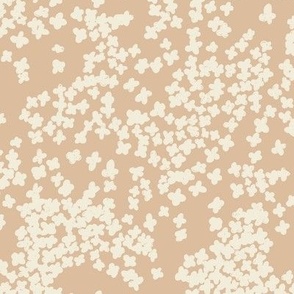 Small flowers scattered | tangled flowers in pristine Pantone white | small Version | Modern beige floral print 