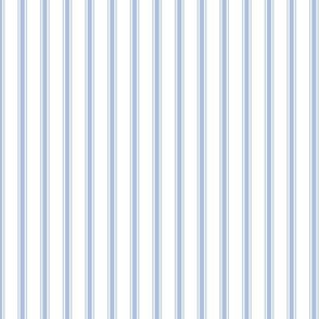 Borage for Courage Classic Ticking Stripe - Periwinkle Blue & White - Medium Scale - Traditional Stripe Pattern