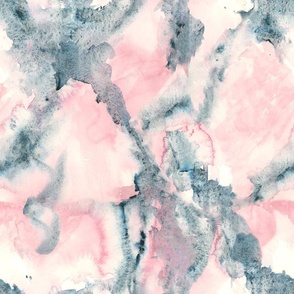 Indigo Blue and Potter's Pink Watercolor Loose Pigment Abstract 