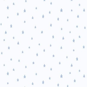 Hand-Drawn Scattered Stars - Periwinkle Blue - Small Scale - Minimalist Design for Kids and Nursery Decor