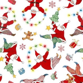 Leaping Santas