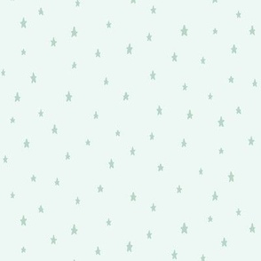 Hand-Drawn Scattered Stars - Mint Green - Small Scale - Minimalist Design for Kids and Nursery Decor