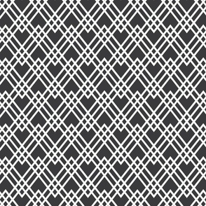White on black zig zag pattern