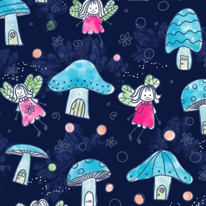 forest fairy with mushrooms wallpaper scale
