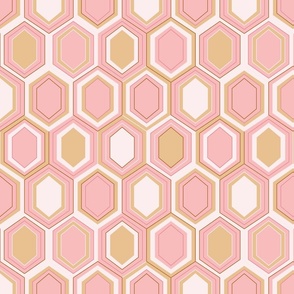 Retro Hexagons (12") - cream, pink, yellow (ST2023RH)