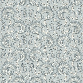 Beaux Arts Sea Life - Medium - Linen Texture - Aqua - Asbury Park Coastal