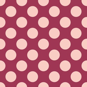 pink dot on deep cranberry red