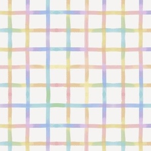 Watercolour Rainbow Tattersall Plaid