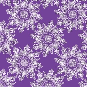 Hearts And Flowers on Purple