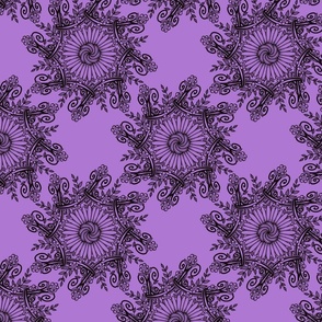 Hearts And Flowers on Light Purple