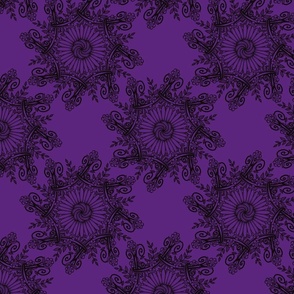 Hearts And Flowers on Purple