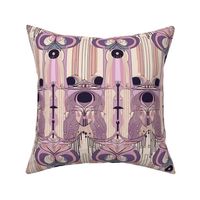 charles rennie mackintosh inspired art nouveau stripes in pink purple and black