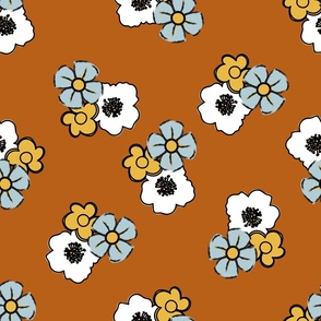 bold floral dot in fall colors