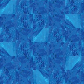 Hand-Painted Blue Squares