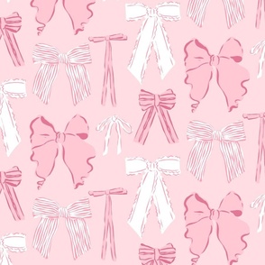 Bows in pink and white