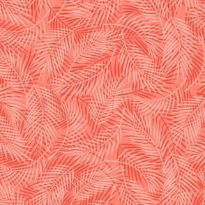 Medium | Coral Pink Tropical Palm Leaf