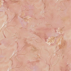 Abstract painterly botanical pink, blush fresh wallpaper design