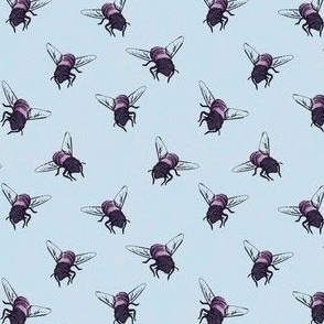 bees on blue background