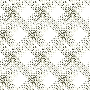 Dot lattice in bronze green and white. Jumbo scale