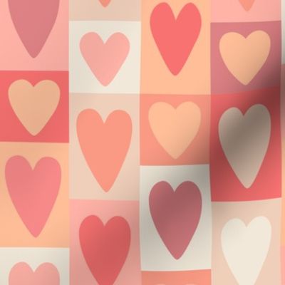 Peachy Valentine Hearts Patchwork - 2 in
