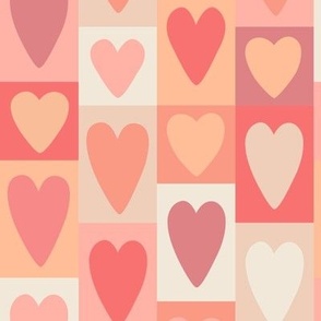 Peachy Valentine Hearts Patchwork - 2 in